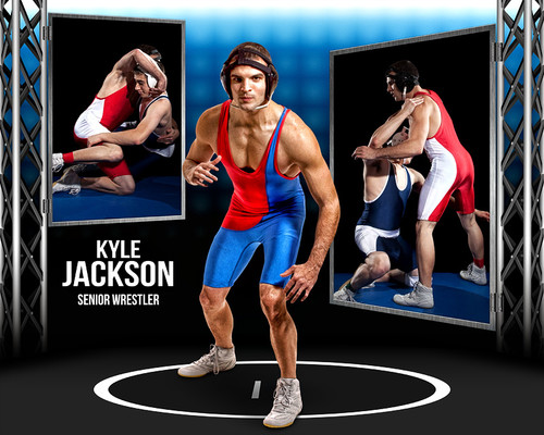 WRESTLING PHOTO COLLAGE - STEEL TOWER