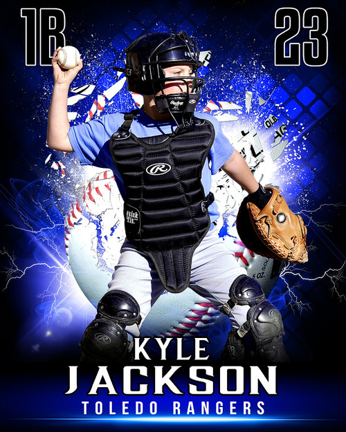 SPORTS POSTER PHOTO TEMPLATE - SHATTERED BASEBALL