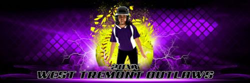 PANORAMIC SPORTS BANNER TEMPLATE - SHATTERED SOFTBALL