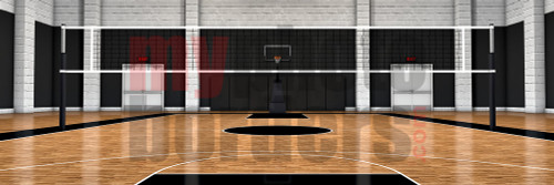 DIGITAL BACKGROUND - VOLLEYBALL COURT - PANORAMIC