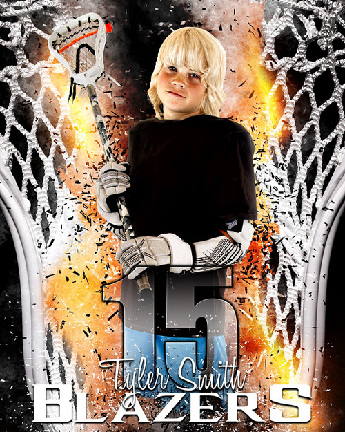 SPORTS POSTER PHOTO TEMPLATE - LACROSSE INFERNO