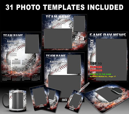 Splash Baseball Photo Template Collection