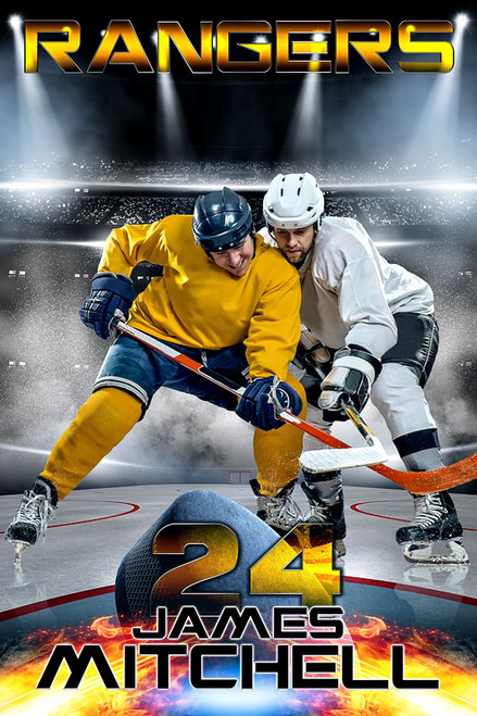PLAYER BANNER PHOTO TEMPLATE - FIRE AND ICE - PHOTOSHOP SPORTS TEMPLATE