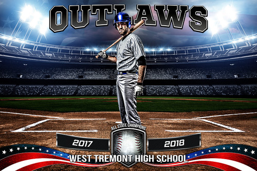 PLAYER BANNER PHOTO TEMPLATE - AMERICAN BASEBALL - PHOTOSHOP SPORTS TEMPLATE