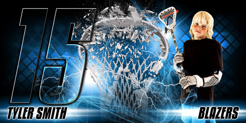 10X20 PHOTO TEMPLATE - SHATTERED LACROSSE - LAYERED PHOTOSHOP SPORTS TEMPLATE