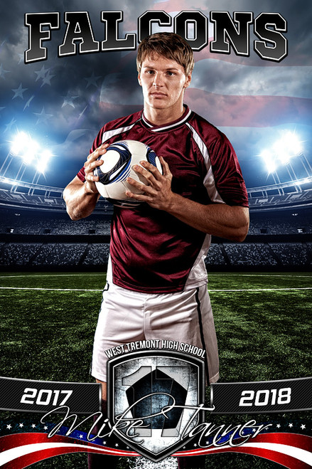 PLAYER BANNER PHOTO TEMPLATE - AMERICAN SOCCER - PHOTOSHOP SPORTS TEMPLATE