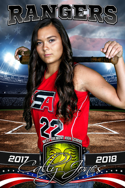 PLAYER BANNER PHOTO TEMPLATE - AMERICAN SOFTBALL - PHOTOSHOP SPORTS TEMPLATE