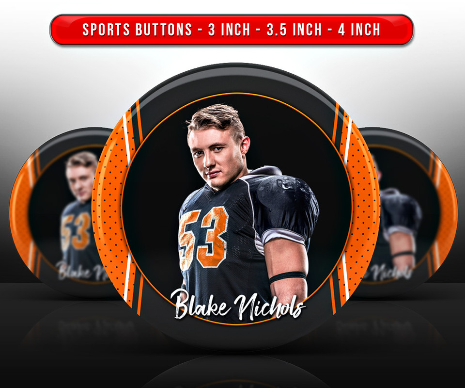 Custom Sports Photo Buttons Edge