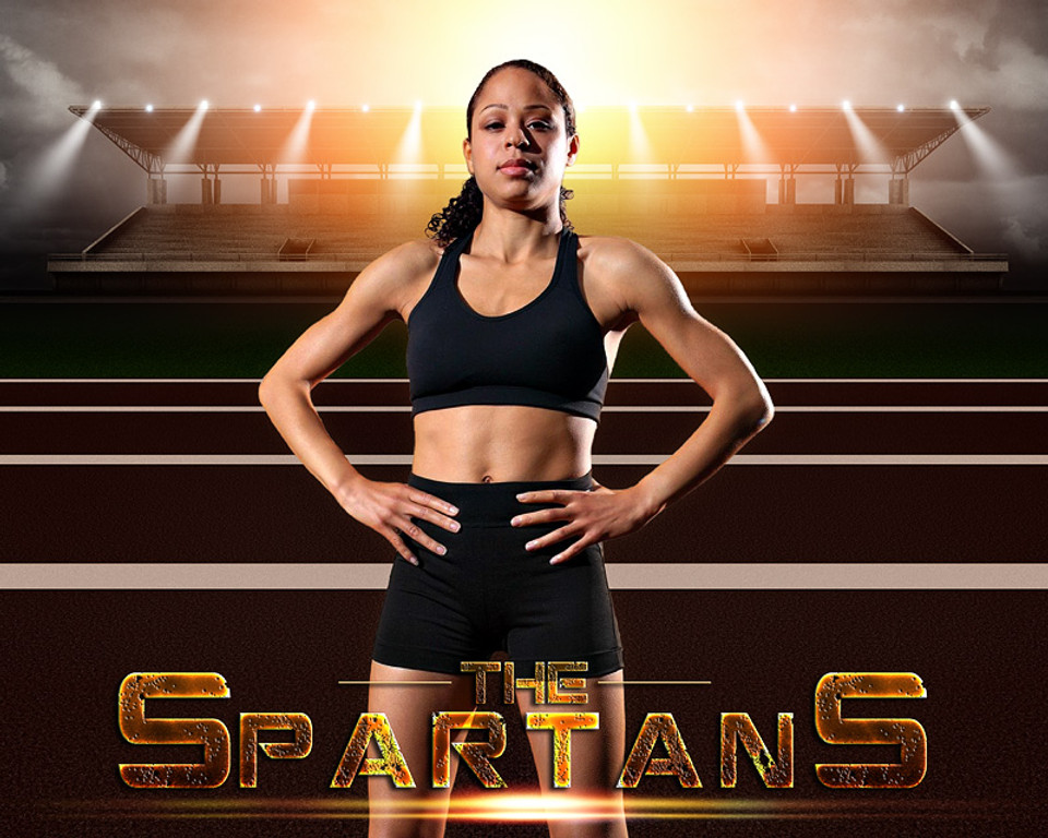 Sports Poster Photo Template For Track And Field Track Sunrise
