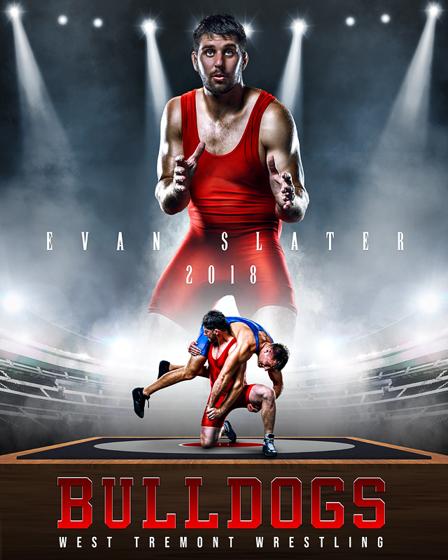 16x20 SPORTS POSTER PHOTO TEMPLATE - WRESTLING UPRISE - CUSTOM PHOTOSHOP LAYERED SPORTS TEMPLATE