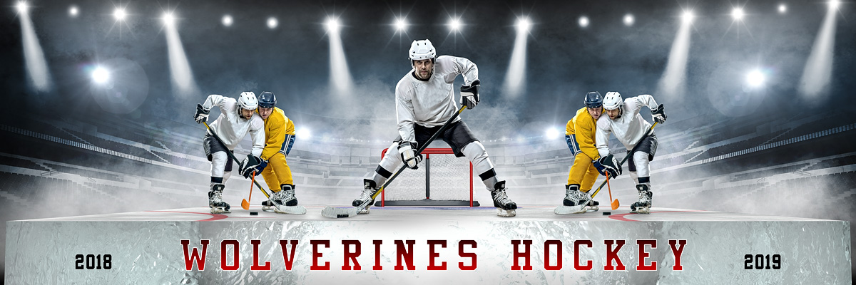 Panoramic Sports Team Banner Photo Template Hockey Uprise Custom
