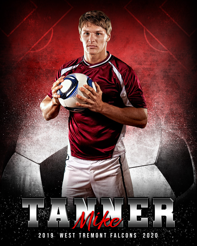 Sports Poster Photo Template For Soccer Custom Layered