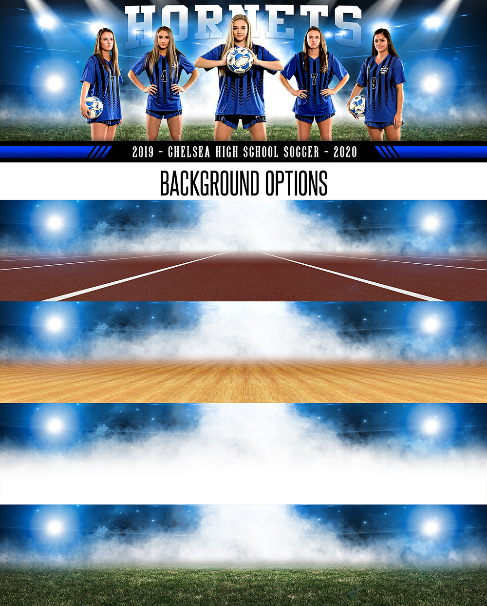 Panoramic Team Banner Photo Template Stadium Glow Ii Multi Sport