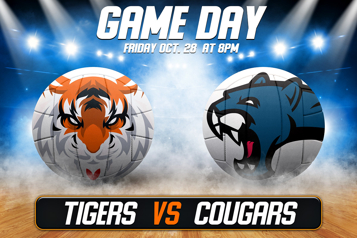 Game Day Design Volleyball Mockup Layered Sports Template