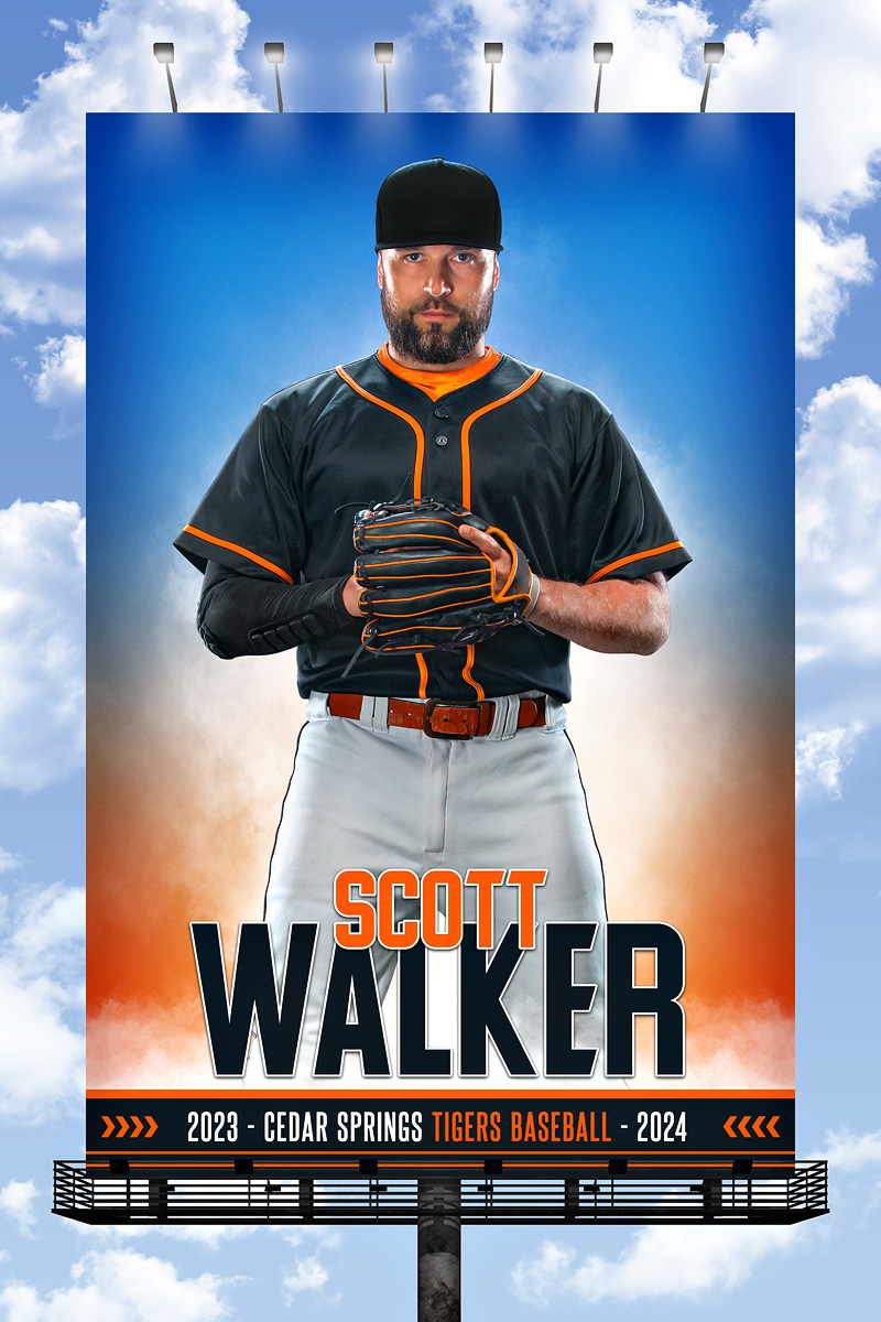 Multi Sport Photo Template Billboard Photoshop Layered Sports Template