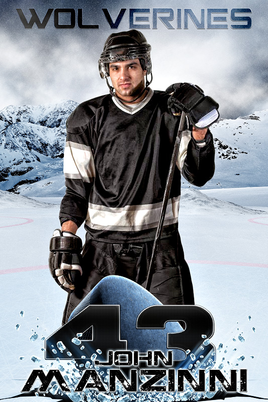 Player Banner Sports Photo Template Ice Hockey