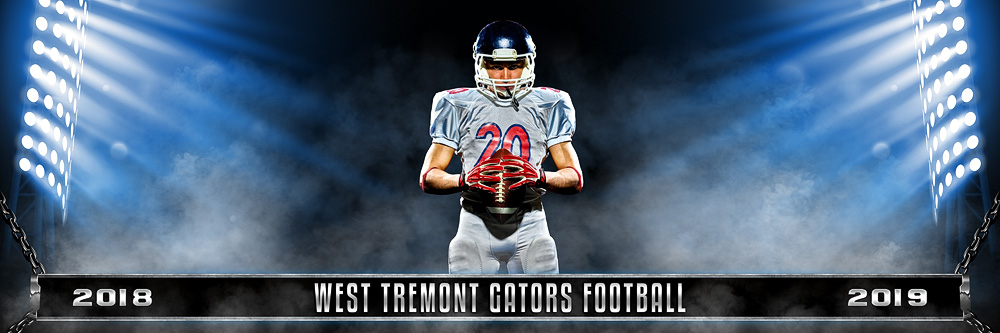 Panoramic Team Banner Photoshop Sports Template - Chained