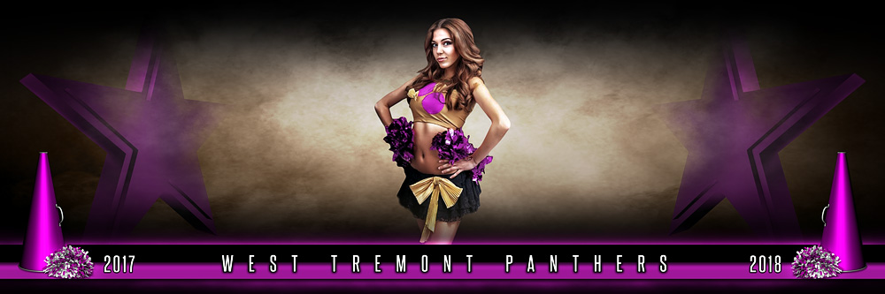 Panoramic Team Banner Photo Template For Cheerleading