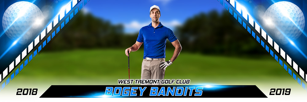 Panoramic Team Banner Photoshop Sports Template - Golf II