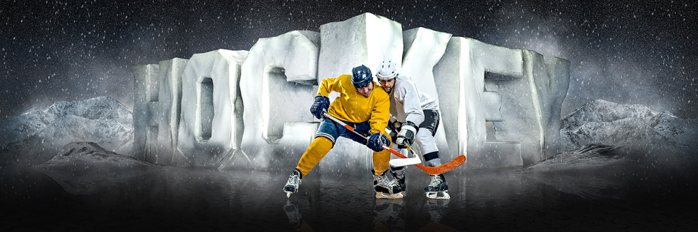 Panoramic Team Banner Photo Template For Hockey - Photoshop Layered Sports Template