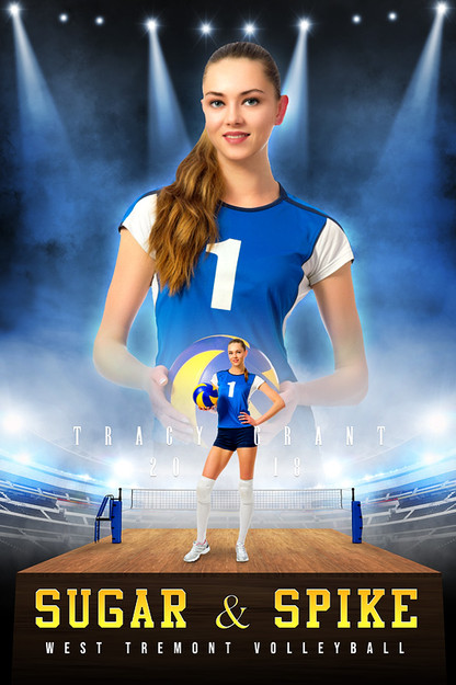 Player Banner Sports Photo Template - Volleyball Uprise
