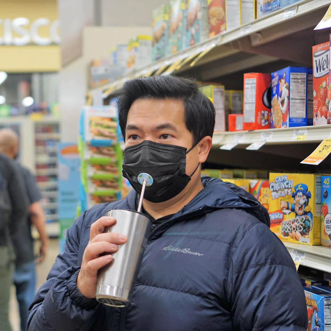 SIP Airtight Drinking Valve: Safely drink through a mask with a straw