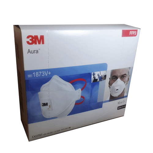 3M Aura 1873V+ FFP3 Respirator Face Mask with Valve (Box of 10)