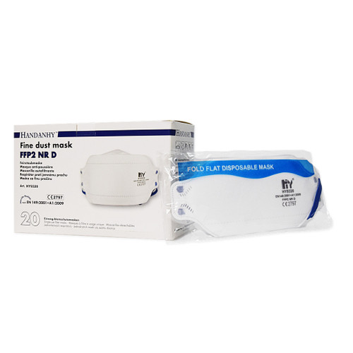 Handanhy HY9320 FFP2 Unvalved Face Mask Respirator  - Box of 20