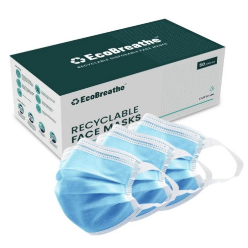 EcoBreathe Recyclable Face Masks Non Medical x 50