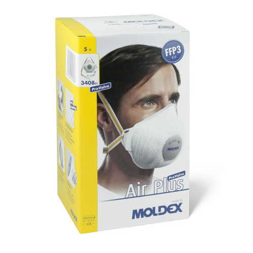 Moldex 3408 Air Plus ProValve FFP3 R D Reusable Dust Mask Box