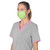 Woman wearing a Opharm Lime Green Type IIR Medical Mask with  Ear Loops
