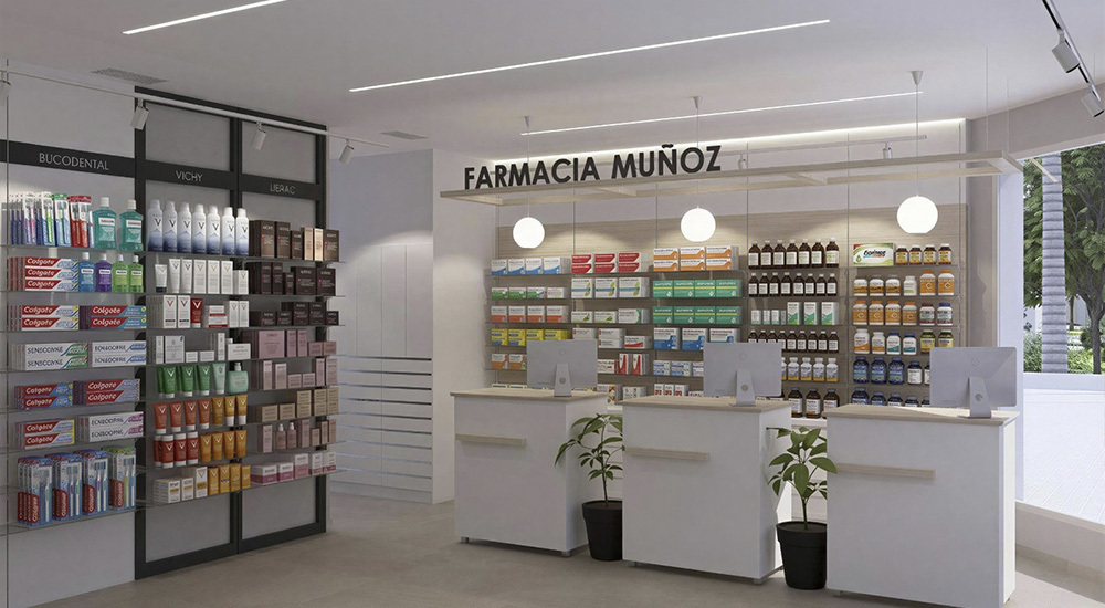 Interior de la Farmacia Muñoz en Moraña, Pontevedra