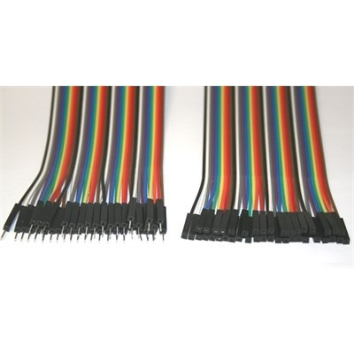 40-Piece Dupont Jumper Wire Set – Male To Male, 20cm (Assorted Colors)