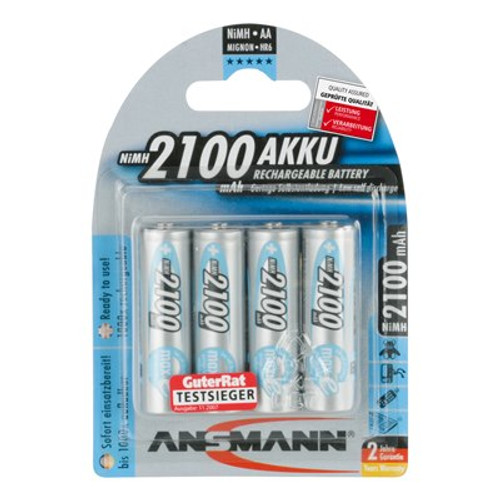 Ansmann NiMH AA Rechargeable Batteries AA 2100mAh Rechargeable Battery Pack of 4