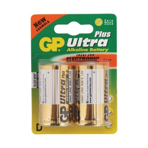 GP Ultra Plus 2 x D size alkaline GP13AU-C2 GP Ultra alkaline 2 x D pack GP13AU-C2