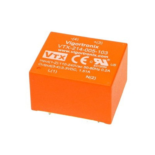 Vigortronix VTX-214-005-1 AC-DC Converter 5 Watt 3.3V 5 Watt AC-DC Converter ﻿VTX-214-005-103