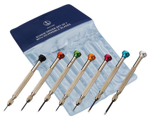 Jewellers Watchmakers Screwdriver Set of 7 Reversible Blades ST-3009