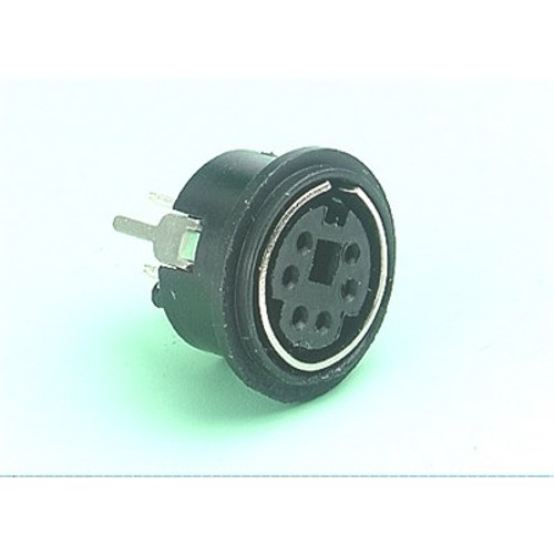 Mini DIN Sockets - vertical PCB mounting 4 way vertical Mini DIN skt.