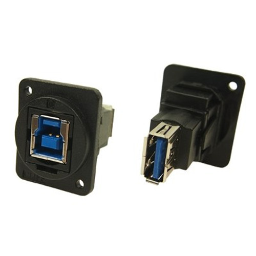 CLIFF CP30206N/NX Feedthrough Data Connectors CLIFF CP30206N XLR Feedthrough USB 3.0 B to USB 3.0 A Ni Plated CSK Hole