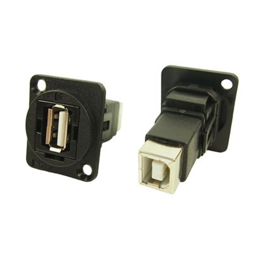 CLIFF CP30209N/NX Feedthrough Data Connectors CLIFF CP30209N XLR Feedthrough USB 2.0 A to USB 2.0 B Ni Plated with CSK Hole