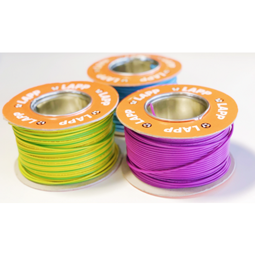 Lapp lflex Uniplus Tri-Rated 0.50mm 100m Cable Green/Yellow Tri- Rated 100m Reel 1 x 0.5mm