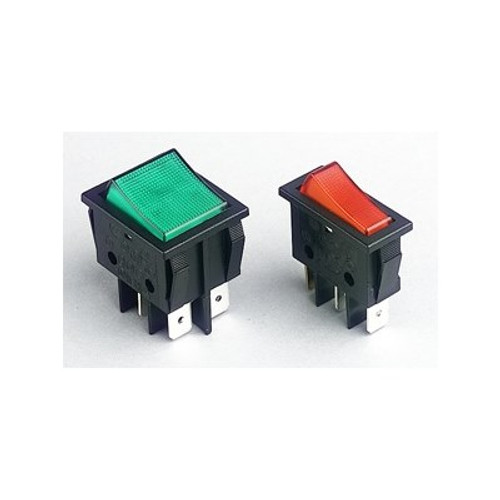 Everel Illuminated Rocker Switches B1 and B4 Series SPST Red illuminated rockerswitch B116C1G000