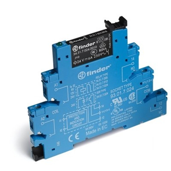 Finder 38.51 DIN Rail Mounting Relay Modules Finder 38.51.0.240.0060 Relay Module 230VAC