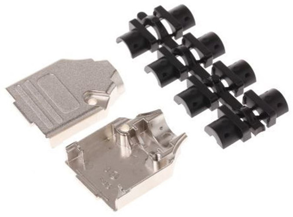 MH Connectors MHDTZK Series Zinc D-sub Connector Hood, 9 Way, Strain Relief