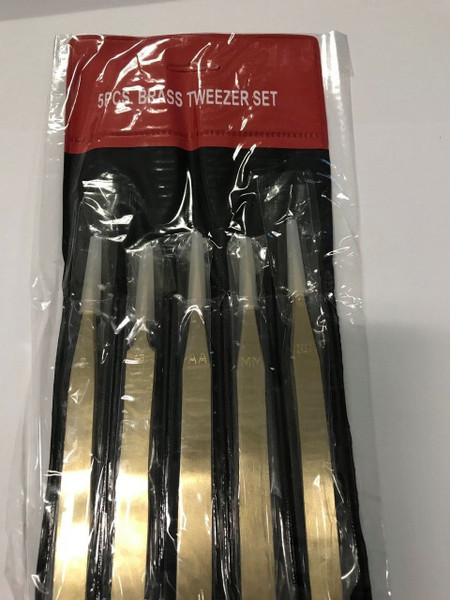 Brass Tweezer Set 5 Piece