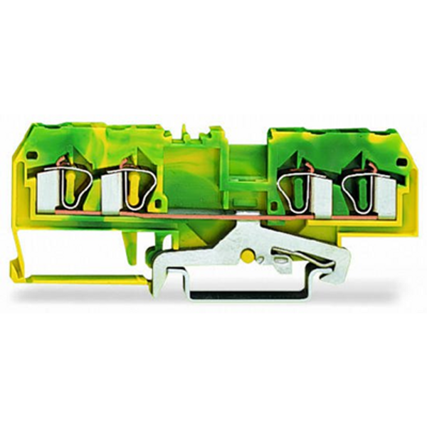 WAGO 281-657 4 Conductor Ground Terminal Block Wago 281-657 4mm Terminal Green/Yellow