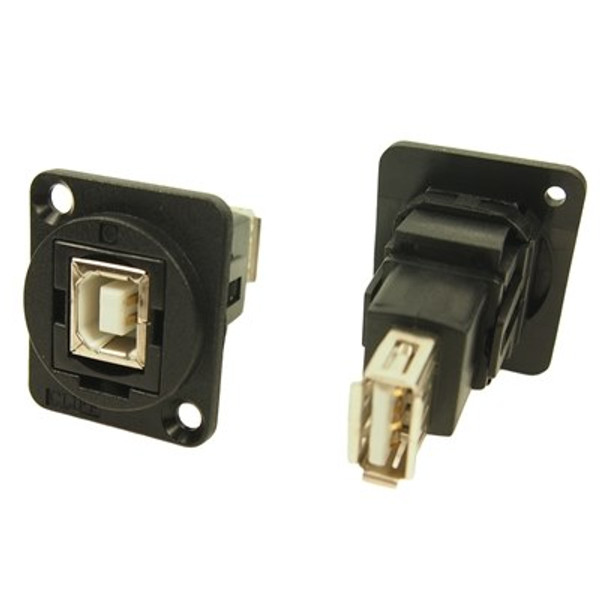 CLIFF CP30207N/NX Feedthrough Data Connector CLIFF CP30207N XLR Feedthrough USB 2.0 B to USB 2.0 A Ni Plated with CSK Hole