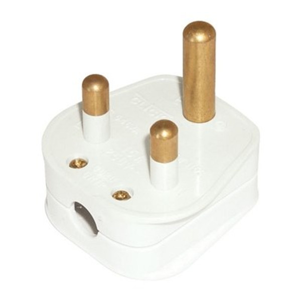 5A and 15A Round pin plugs White 5A round pin plug