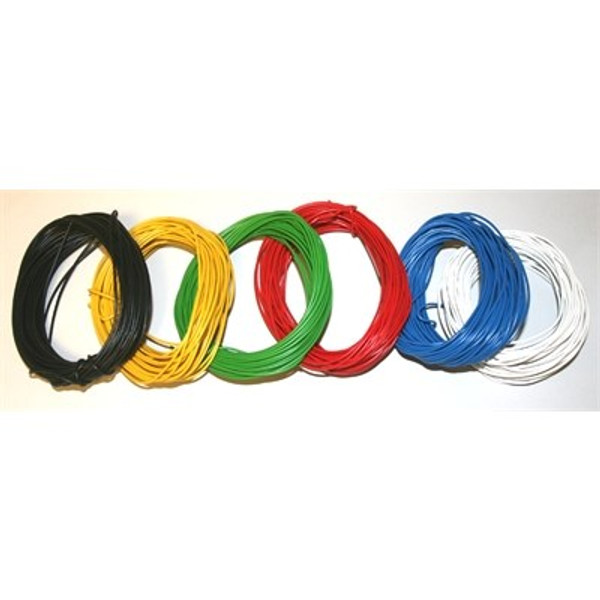 1/0.6mm Equipment Wire - 10m lengths 1/0.6 yellow (10m length)