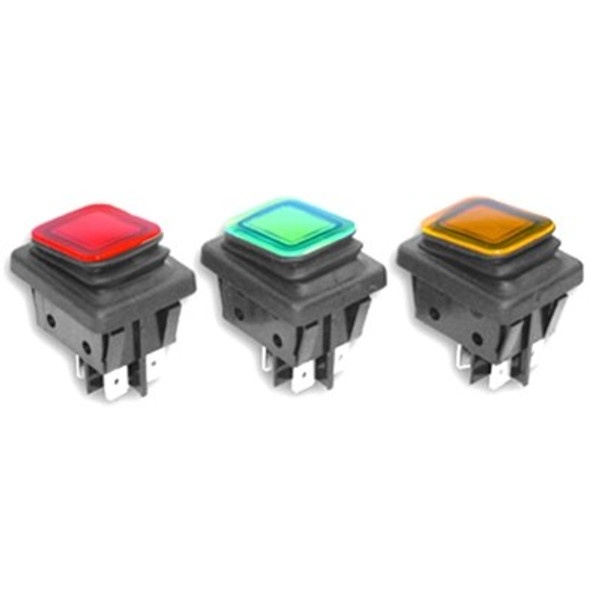 Everel B4MASK Series IP65 Sealed Rocker Switches IP65 rocker switch DPST Red B4MASK48N1R0000